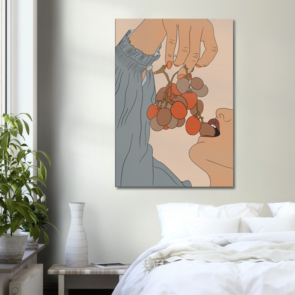 Erotic Fruit Grape - art print canvas