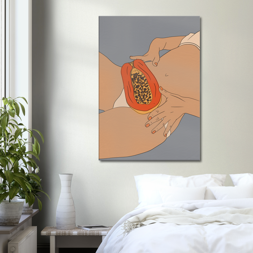 Erotic Fruit Papaya - art print canvas